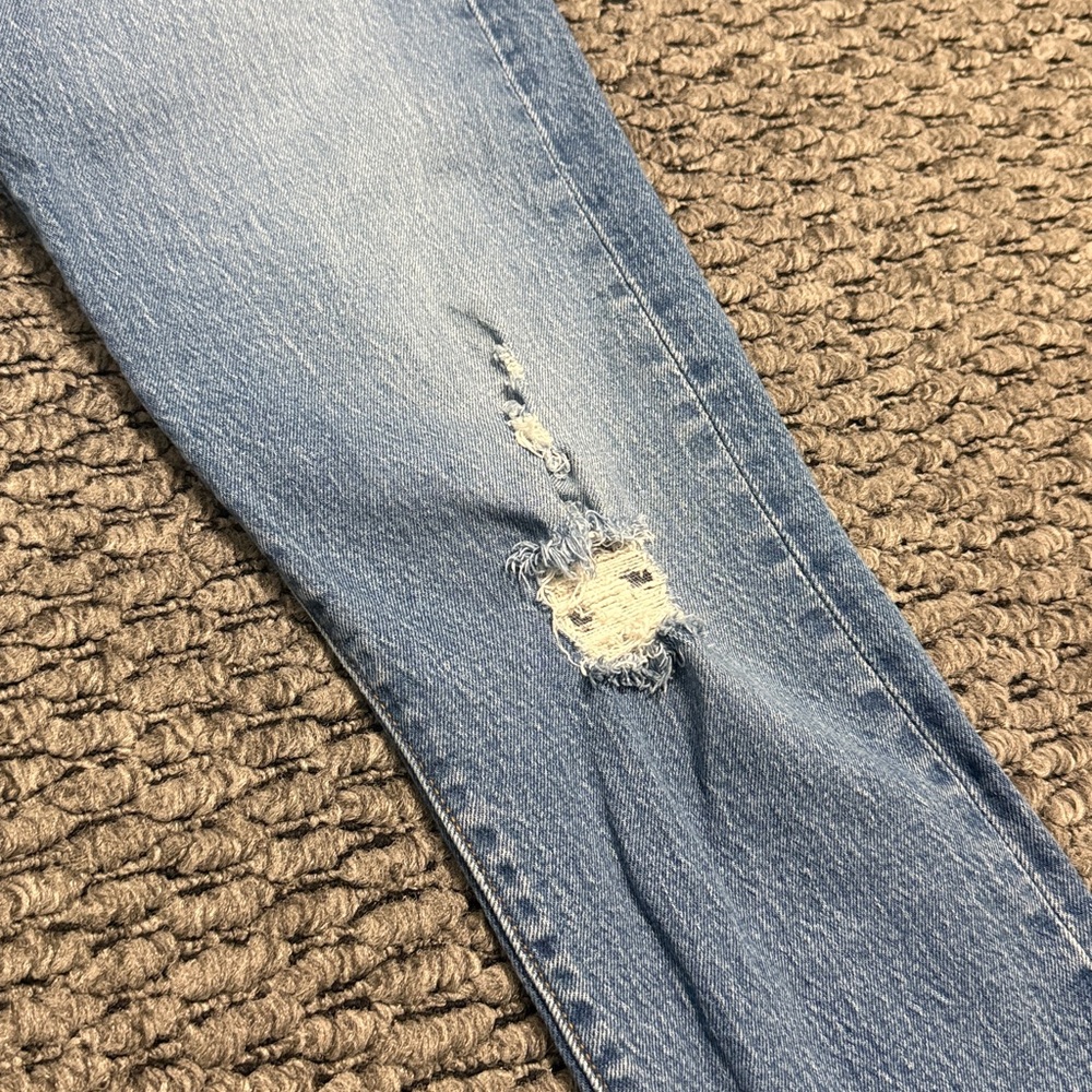 Levi’s Wedgie Straight Jeans Womens Sz 27 BIG E Raw Hem Button Fly Y2K Retro - Picture 6 of 13
